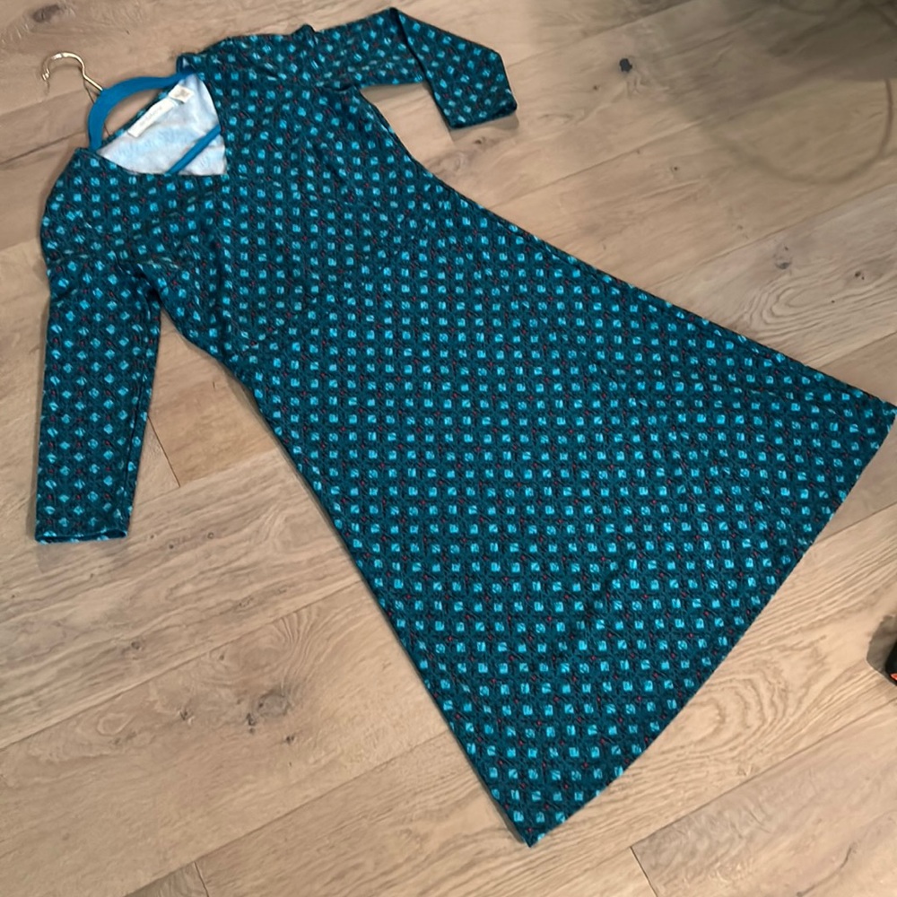 Teal Faux Wrap Dress